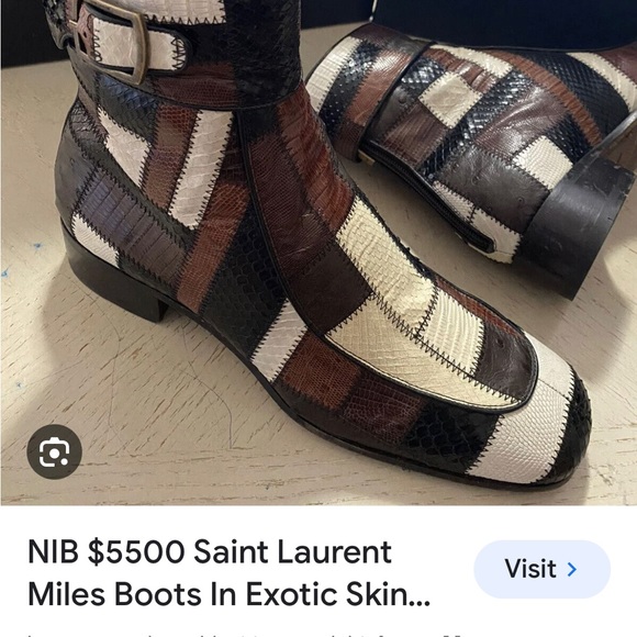 Saint Laurent Miles Exotic Skin Boots - Picture 1 of 4